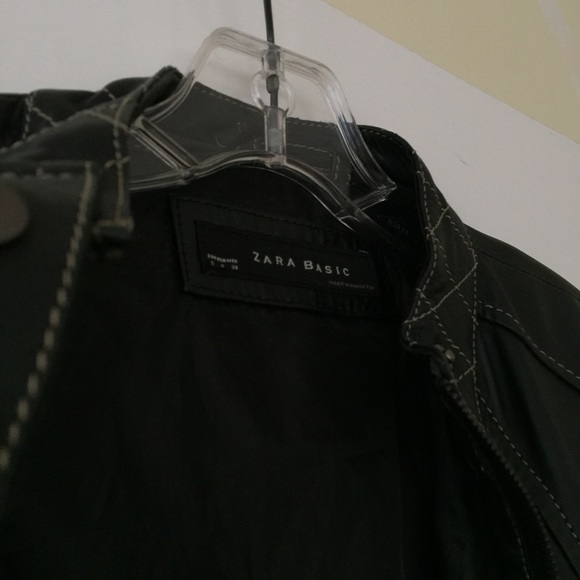 Zara Basic Black Leather Jacket - Picture 5 of 5